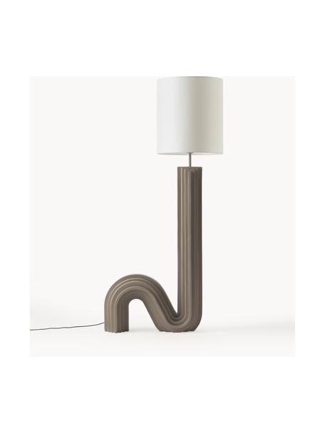 Designová stojací lampa Luomo, Bílá, taupe, Ø 40 cm, V 153 cm