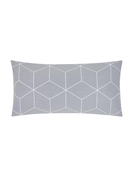 Funda de almohada de algodón Lynn, Gris, blanco crema, An 45 x L 85 cm