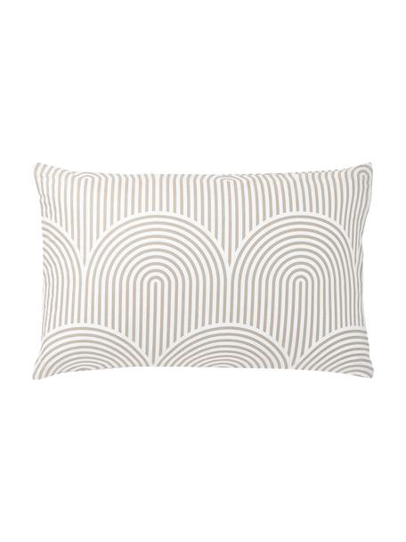 Federa in cotone Arcs, Beige, bianco, Larg. 50 x Lung. 80 cm