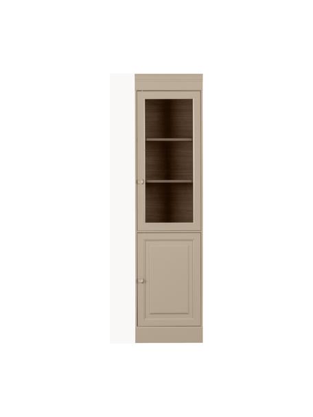 Vetrina in legno di pino Chow, Beige, Larg. 54 x Alt. 215 cm