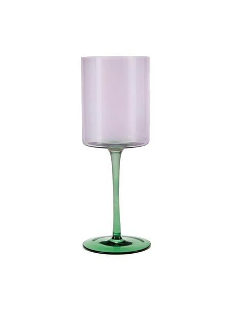 Bicchiere vino Lilly 2 pz, Vetro, Lilla, verde, Ø 9 x Alt. 24 cm, 430 ml