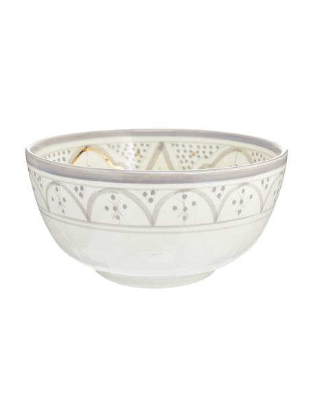 Insalatiera fatta a mano stile marocchino con dettagli dorati Couleur, Ø 25 cm, Ceramica, Grigio chiaro, crema, oro, Ø 25 x Alt. 12 cm