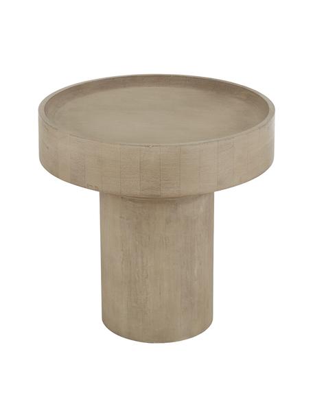 Odkládací stolek z mangového dřeva Benno, Masivní lakované mangové dřevo, šedý beton, Světle hnědá, Ø 50 cm, V 50 cm