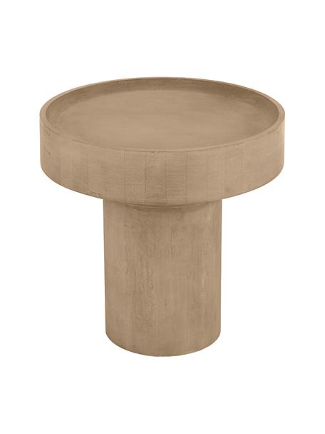 Odkladací stolík z mangového dreva Benno, Masívne mangové drevo, lakované, betón, Svetlohnedá, Ø 50 x V 50 cm