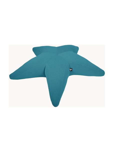Puf artesanal grande para exterior Starfish, Tapizado: 70% PAN + 30% PES, imperm, Azul petróleo, An 145 x L 145 cm
