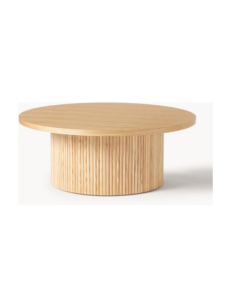 Ronde houten salontafel Nele, Tafelblad: MDF met essenhoutfineer, Voet: massief essenhout, FSC-ge, Hout, ∅ 85 x H 33 cm