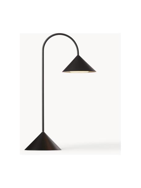 Prenosná exteriérová stolová LED lampa Grasp, Matná čierna, Š 30 x V 47 cm