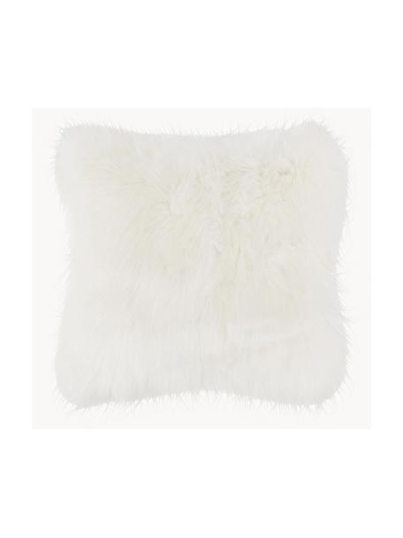 Pluizige kussenhoes van imitatievacht Mathilde, glad, Gebroken wit, B 40 x L 40 cm