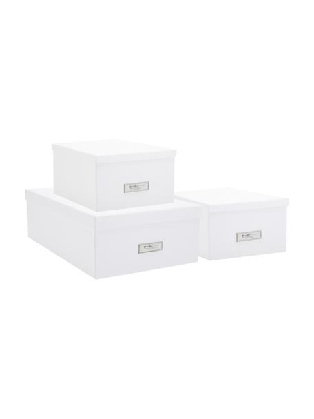 Set 3 scatole Inge, Scatola: solido, cartone laminato, Scatola esterno: bianco Scatola interno: bianco, Set in varie misure