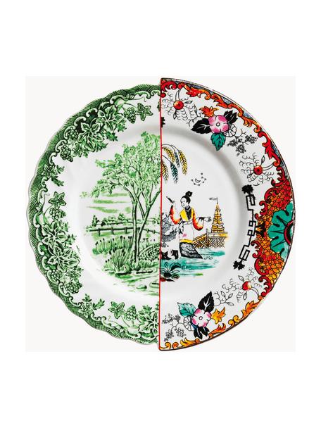 Assiettes plates artisanales Hybrid, 2 pièces, Porcelaine Fine Bone China, Multicolore, Ø 28 cm