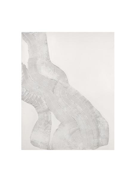 Handbeschilderde canvasdoek White Sculpture 1, Wit, B 88 x H 118 cm