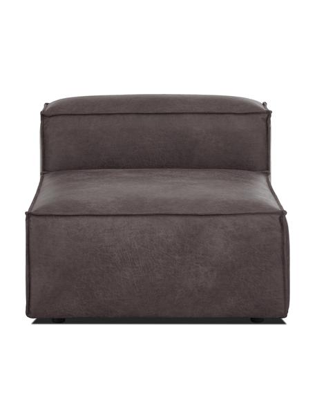 Modulo centrale in pelle riciclata Lennon, Rivestimento: pelle riciclata (70% pell, Struttura: legno di pino massiccio, , Piedini: plastica I piedini si tro, Pelle grigio-marrone, Larg. 89 x Prof. 119 cm