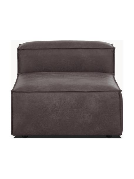 Mittelmodul Lennon aus recyceltem Leder, Bezug: Recyceltes Leder (70 % Le, Gestell: Massives Holz, Sperrholz, Füße: Kunststoff, Leder Taupe, B 89 x T 119 cm