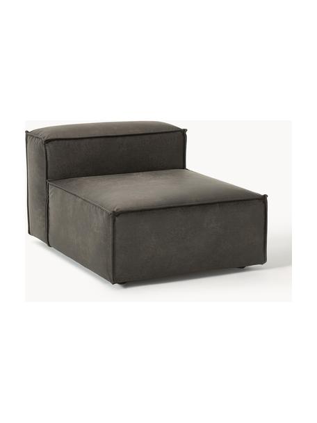 Módulo central sofá de cuero reciclado Lennon, Tapizado: cuero reciclado (70% cuer, Estructura: madera maciza, madera con, Patas: plástico Este producto es, Cuero gris pardo, An 89 x F 119 cm