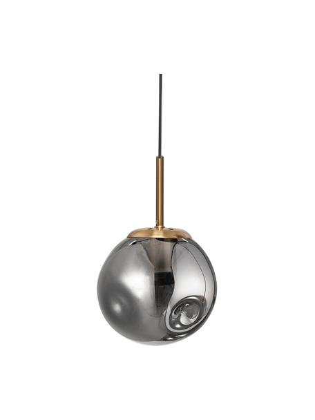 Petite suspension boule en verre Spada, Couleur laitonnée, gris, Ø 15 x haut. 28 cm