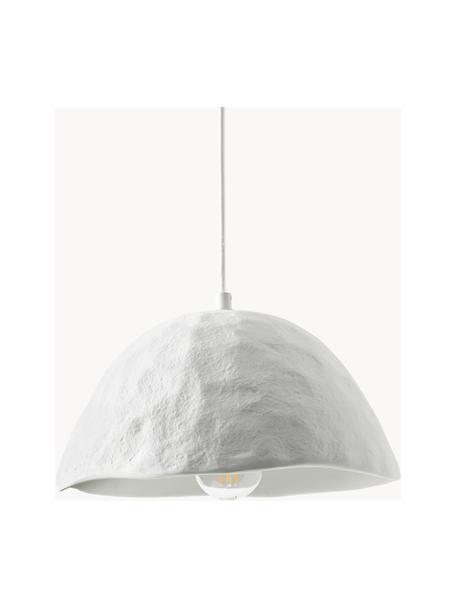 Hanglamp Selin van beton, Lampenkap: beton, Baldakijn: metaal, Wit, Ø 35 x H 30 cm