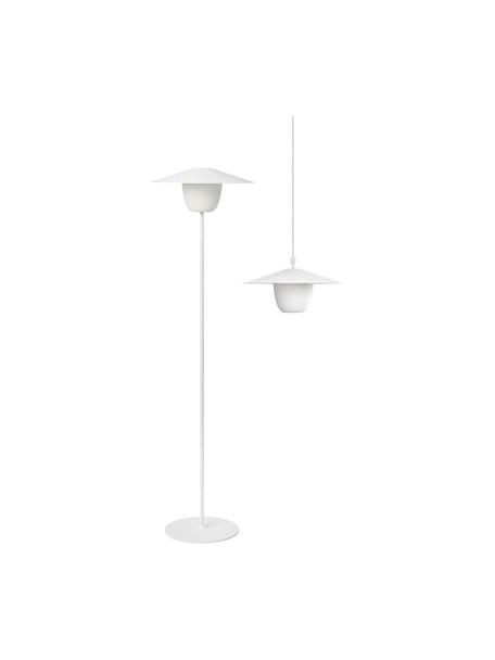 Mobiele dimbare outdoor lamp Ani om op te hangen of te zetten, Lampenkap: aluminium, Lampvoet: gecoat aluminium, Wit, Ø 34 x H 121 cm