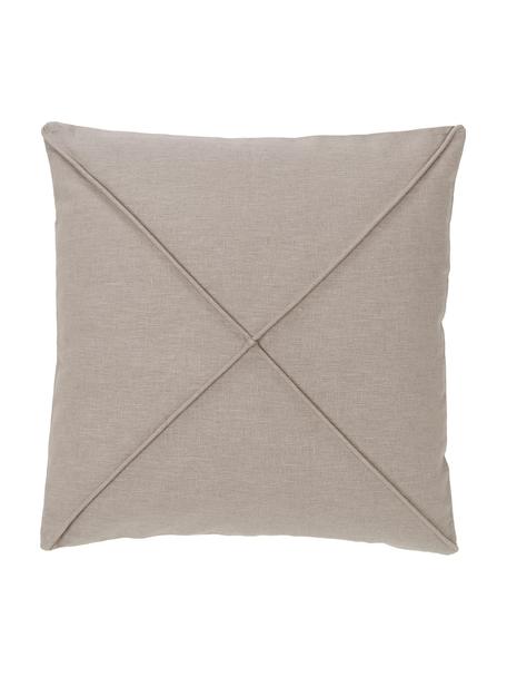 Federa arredo strutturata in lino beige Darla, 51% lino, 49% cotone, Beige, Larg. 45 x Lung. 45 cm