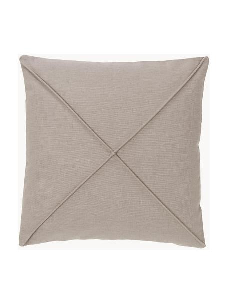 Leinen-Kissenhülle Darla mit Strukturmuster, 51 % Leinen, 49 % Baumwolle, Taupe, B 45 x L 45 cm