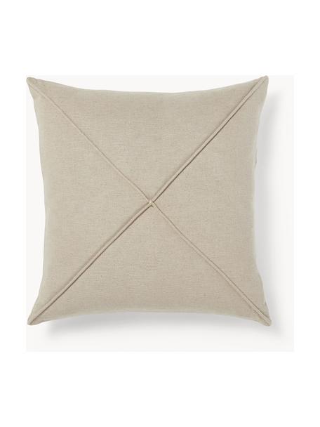 Housse de coussin 45x45 en lin Darla, 60 % lin, 40 % coton, Taupe, larg. 45 x long. 45 cm