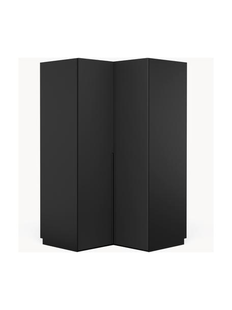 Modulární rohová šatní skříň Leon, Š 115 cm, více variant, Černá, Rohový modul, Š 115 cm x V 200 cm