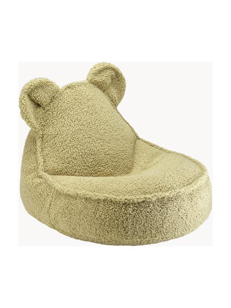 Pouf per bambini in teddy Bear, Teddy verde chiaro, Larg. 60 x Prof. 70 cm