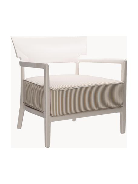 Sillón para exterior Cara, Tapizado: tejido Alta resistencia a, Estructura: policarbonato, Tejido beige, blanco, beige claro, An 68 x F 67 cm