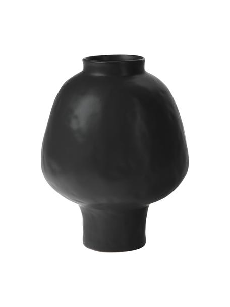 Handgemaakte keramieken vaas Saki in zwart, Keramiek, Zwart, Ø 25 x H 32 cm