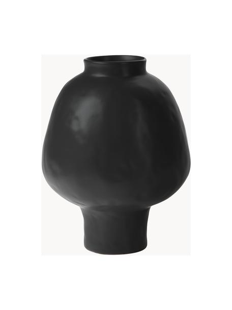Vase artisanal en céramique Saki, Céramique, Noir, Ø 25 x haut. 32 cm
