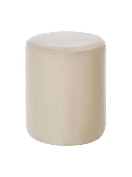 Puf de terciopelo Daisy, Tapizado: terciopelo (poliéster) Al, Estructura: madera contrachapada, Terciopelo beige, Ø 38 x Al 45 cm