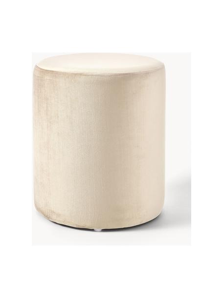 Samt-Hocker Daisy, Bezug: Samt (100 % Polyester) De, Rahmen: Sperrholz, Samt Hellbeige, Ø 38 x H 45 cm