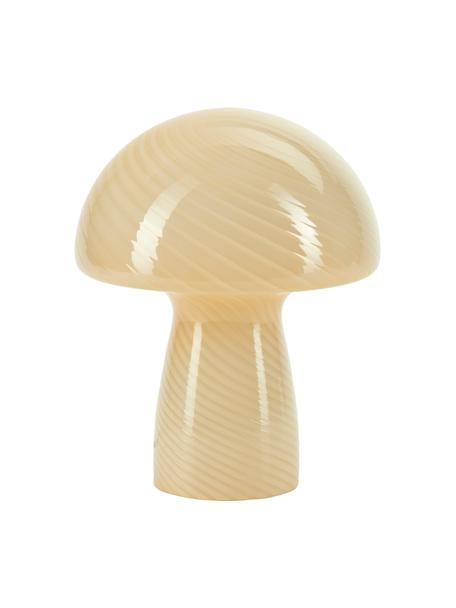 Malá skleněná stolní lampa Mushroom, Žlutá, Ø 19 cm, V 23 cm