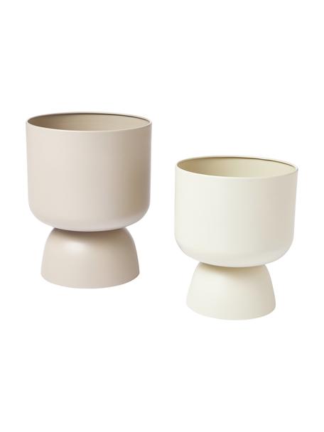 Übertopf-Set Kanta, 2-tlg., Metall, beschichtet, Beigetöne, Set in verschiedenen Grössen