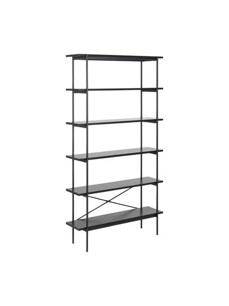 Estantería Angus, Estructura: metal recubierto, Madera pintado negro, An 94 x Al 172 cm