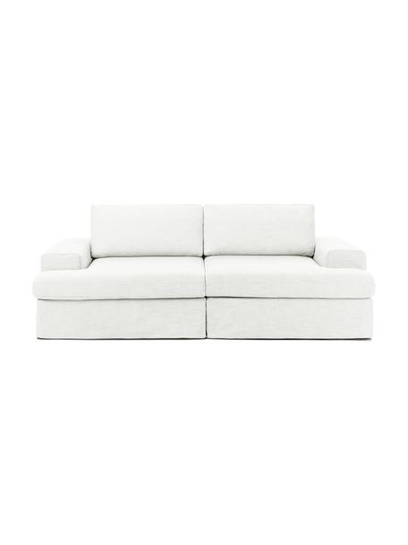 Canapé modulaire 2 places blanc crème Russell, Tissu blanc crème, larg. 206 x haut. 77 cm