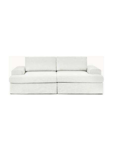 Modulares Sofa Russell (3-Sitzer) mit abnehmbaren Bezügen, Bezug: 100% Baumwolle Der strapa, Gestell: Massives Kiefernholz FSC-, Webstoff Off White, B 206 x T 103 cm