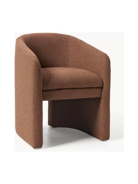 Fauteuil bouclé Mairo, Tissu bouclé brun, larg. 63 x prof. 63 cm