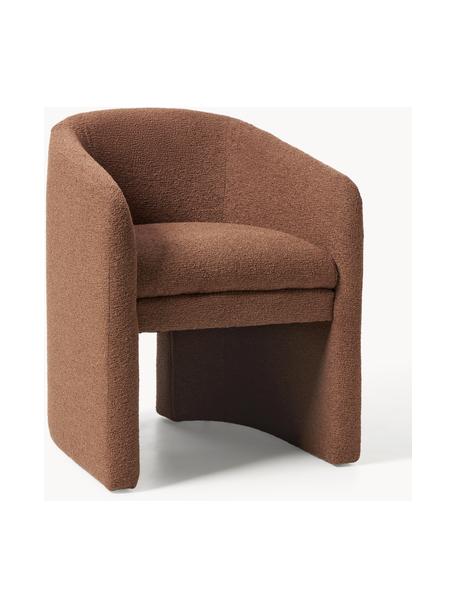 Fauteuil en bouclette Mairo, Bouclette brun, larg. 63 x prof. 63 cm