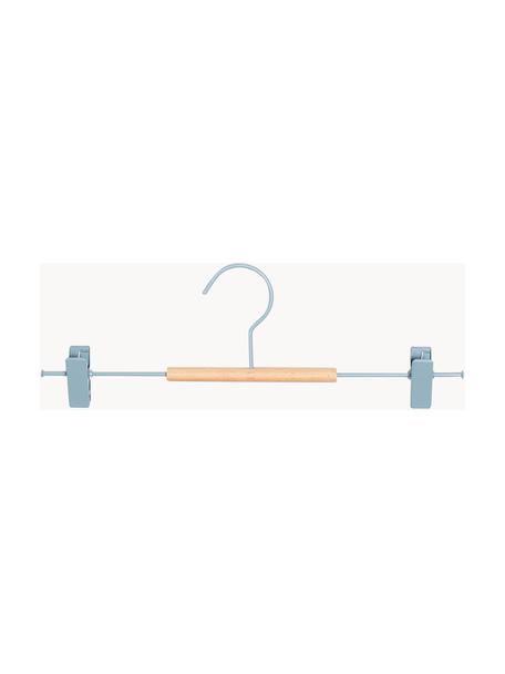 Gruccia Adult Clip 5 pz, Legno, acciaio verniciato a polvere, Azzurro, Larg. 35 x Alt. 12 cm