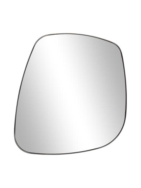 Moderner Wandspiegel Oiva in geschwungener Form, Rückseite: Mitteldichte Holzfaserpla, Spiegelfläche: Spiegelglas, Schwarz, B 55 x H 65 cm