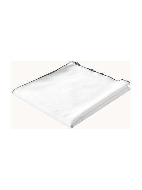 Obrus z lnu Audra, 100% len, Biały, czarny, Dla 6-10 osób (S 147 x D 250 cm)