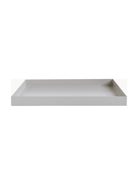 Dekorativní tác Tray, Nerezová ocel s práškovým nástřikem, Světle šedá, Š 50 cm, D 18 cm