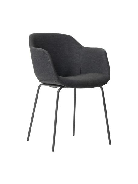 Stolička s opierkami s úzkym sedadlom Fiji, Čierna, Š 58 x H 56 cm