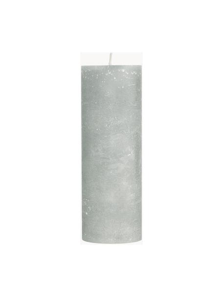 Ručně vyrobená sloupová svíčka Rustic, V 20 cm, Vosk, Světle šedá, Ø 7 cm, V 20 cm