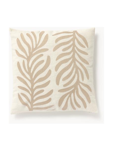 Outdoor kussenhoes Aryna met decoratie, Gebroken wit, beige, B 45 x L 45 cm