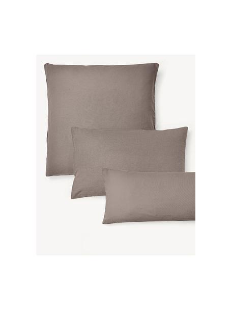 Flanellen kussenhoes Biba, Weeftechniek: flanel, Taupe, B 60 x L 70 cm