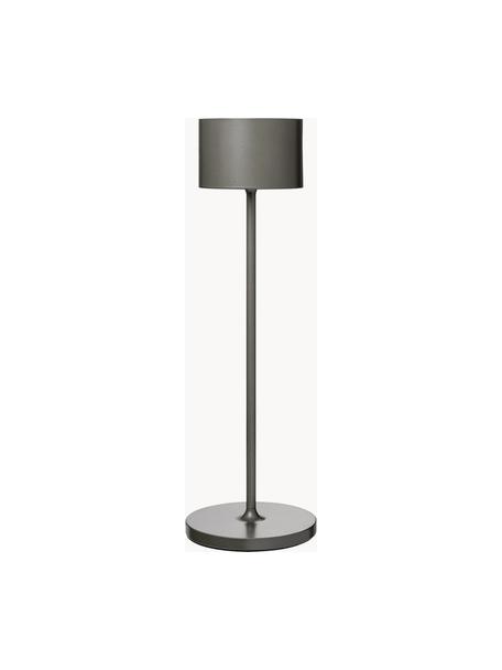 Lámpara de mesa LED regulable para exterior Farol, portátil, Lámpara: aluminio con pintura en p, Cable: plástico, Gris pardo, Ø 11 x Al 34 cm