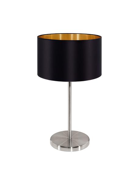 Lampada da tavolo con decoro dorato Jamie, Nero, argentato, Ø 23 x Alt. 42 cm