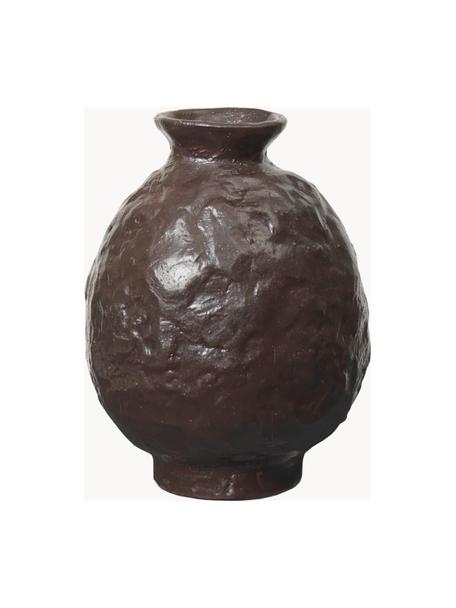 Terrakotta-Vase Doro, H 16 cm, Terrakotta, glasiert, Dunkelbraun, Ø 12 x H 16 cm