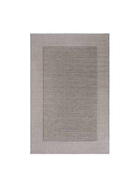 Tapis intérieur-extérieur River, 100 % polypropylène, Blanc crème, bleu, larg. 100 x long. 150 cm (taille S)
